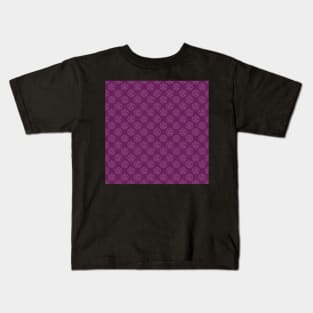 Dark Pink Stone Pentagrams Kids T-Shirt